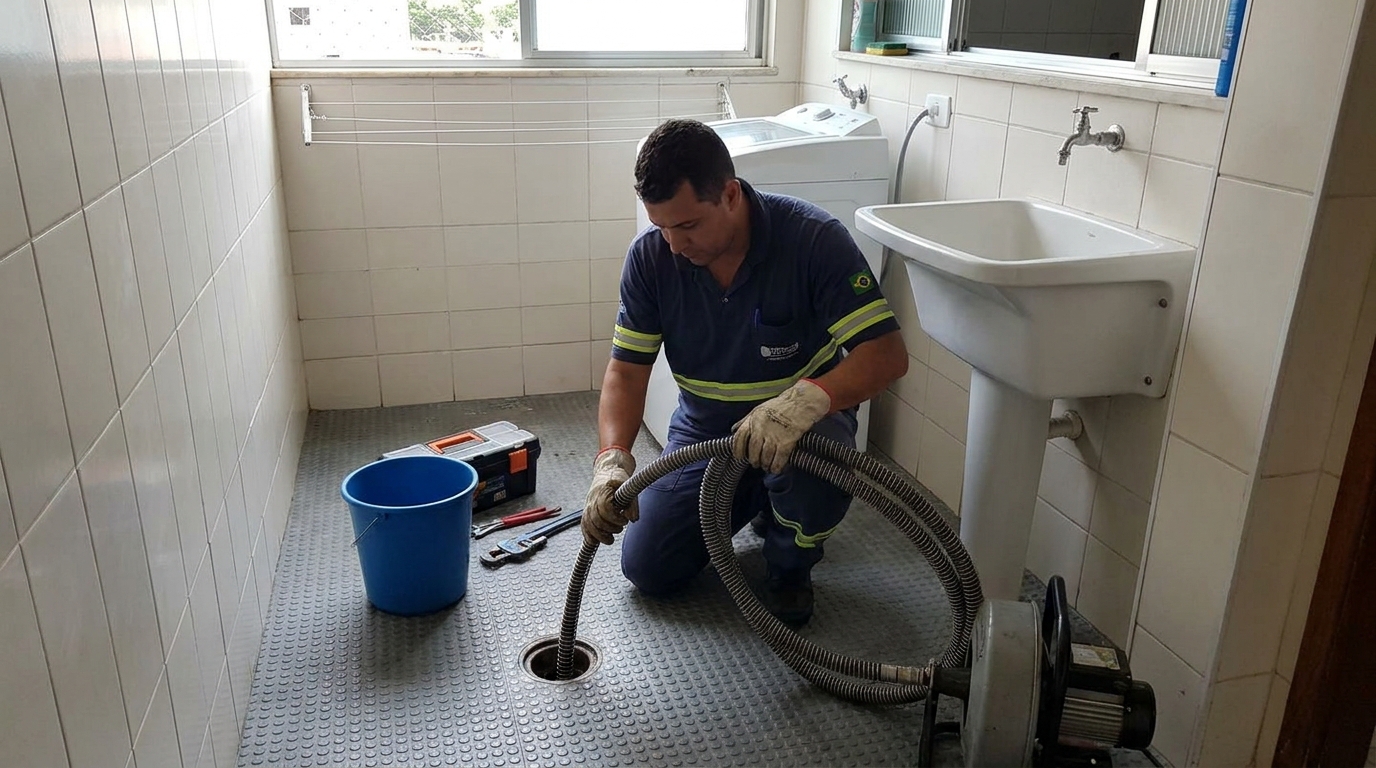 Desentupimento de ralo residencial em Petrolina‑PE